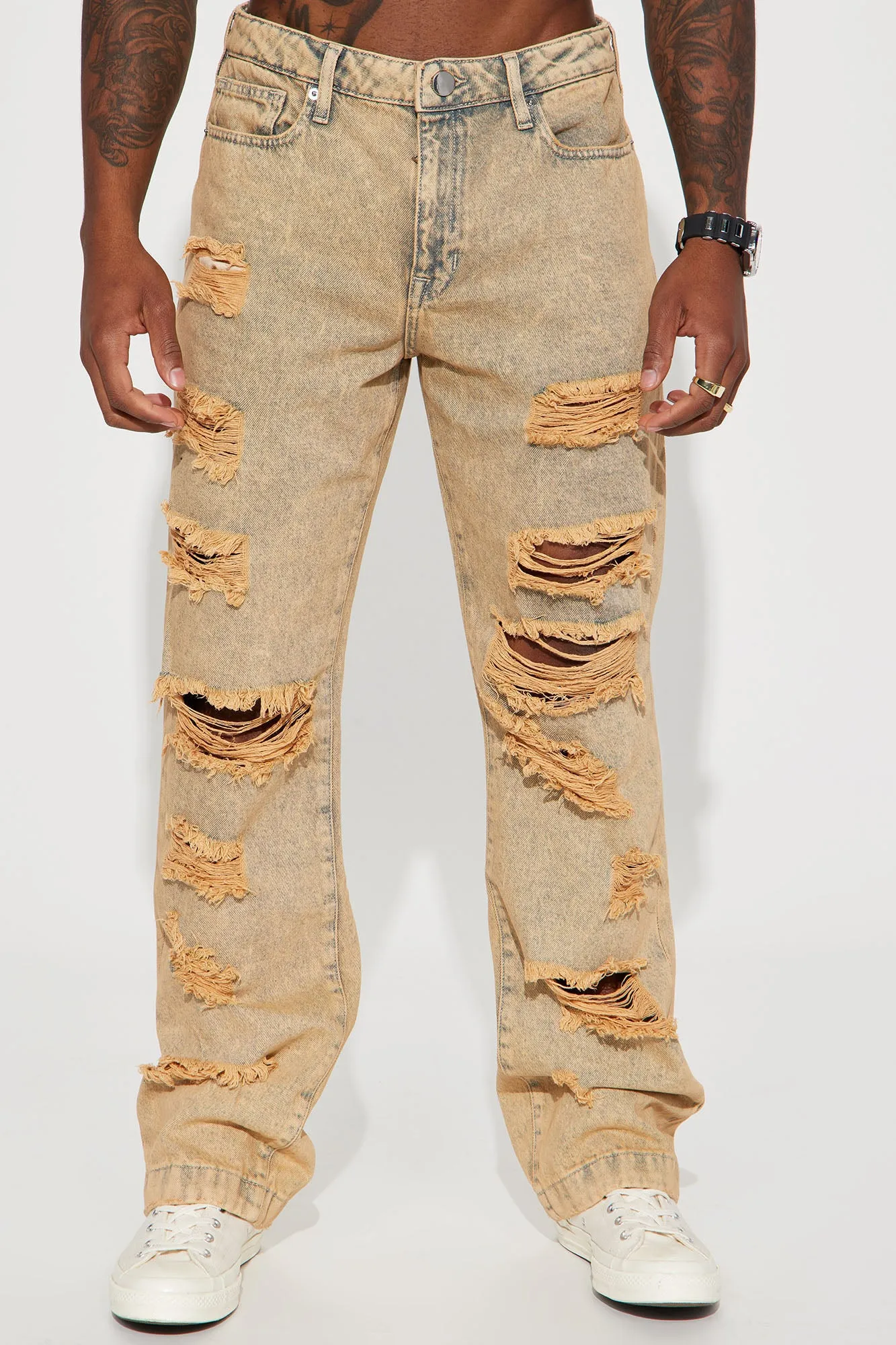 Acid Wave Baggy Jeans - Acid Wash