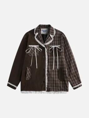 Aelfric Eden Plaid Lace Patchwork Jacket