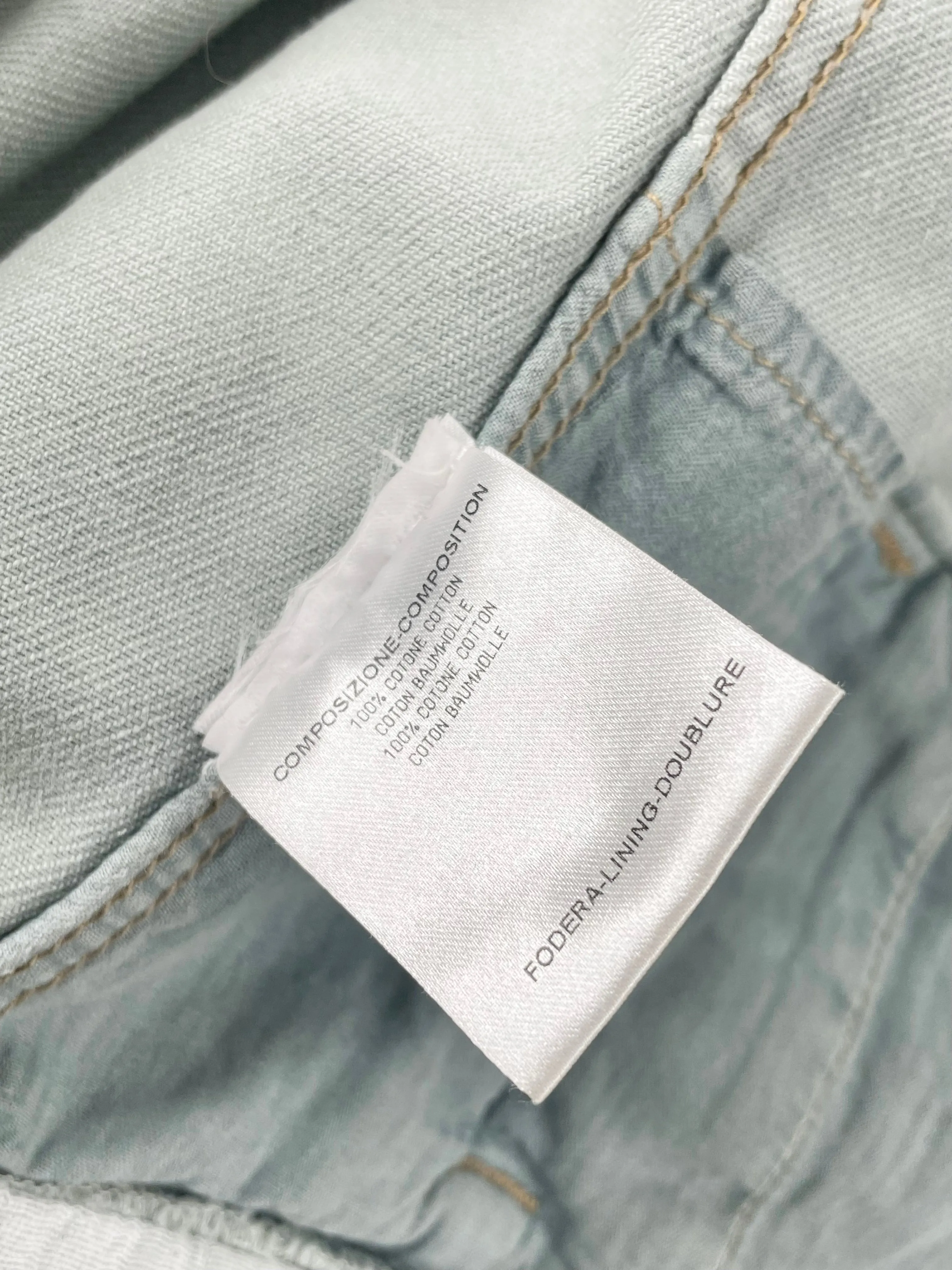 Alexander McQueen Sage Green Chain-Belted Denim Jacket - AU14