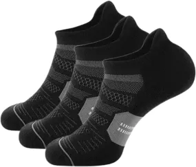 Ankle Athletic Running Socks Cushioned Breathable Low Cut Sports Tab Socks for Men and Women (3-6 Pairs)
