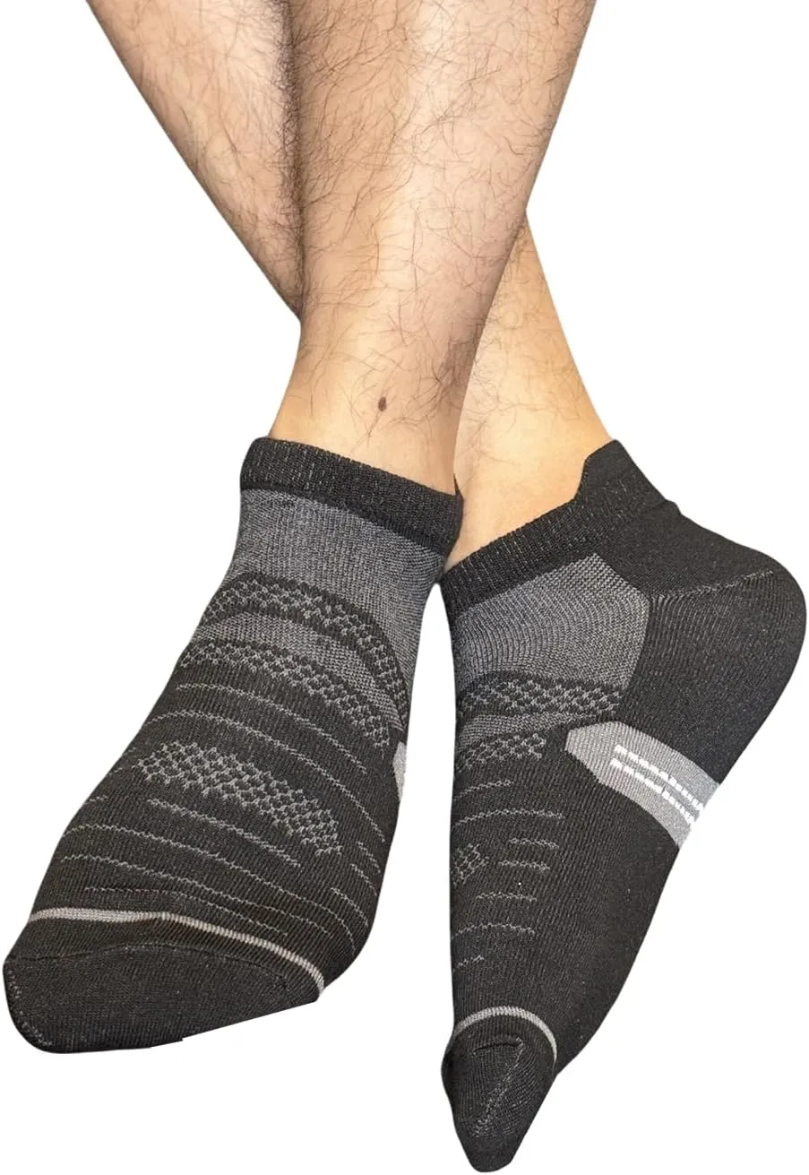 Ankle Athletic Running Socks Cushioned Breathable Low Cut Sports Tab Socks for Men and Women (3-6 Pairs)