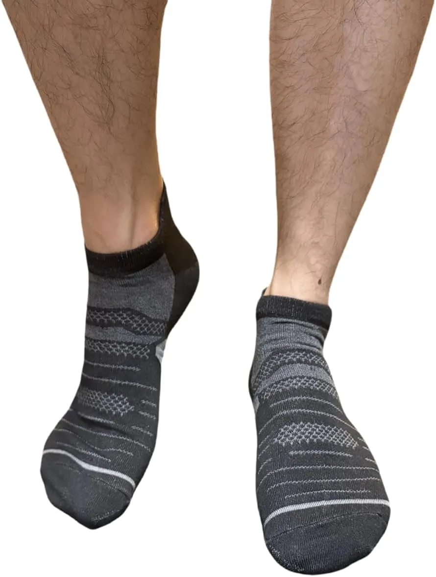 Ankle Athletic Running Socks Cushioned Breathable Low Cut Sports Tab Socks for Men and Women (3-6 Pairs)
