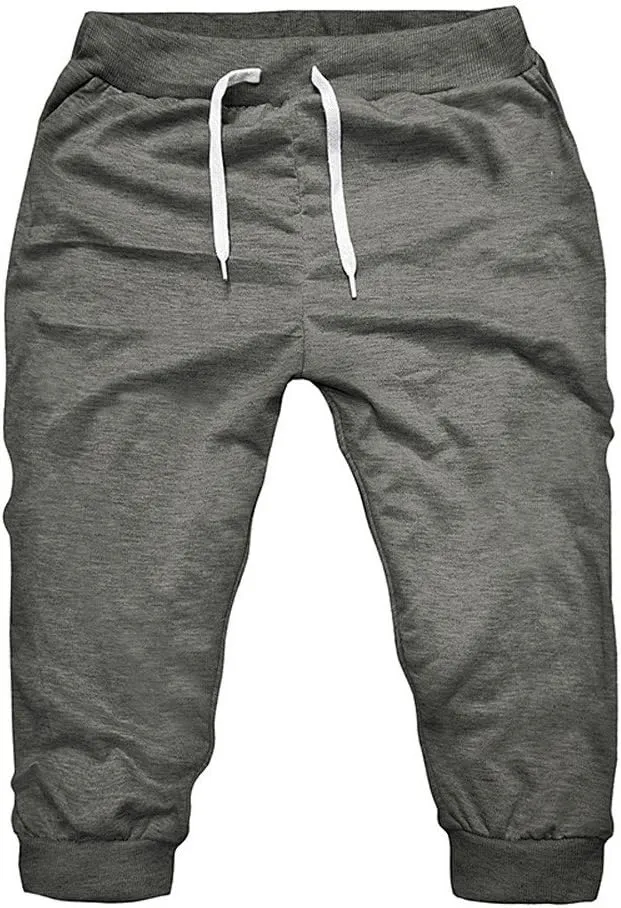 below The Knee Shorts for Men 3/4 Joggers Capri Pants Tapered Fit Workout Gym Training Running Workout Sweatpants
