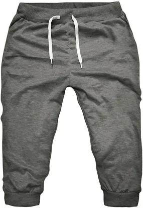 below The Knee Shorts for Men 3/4 Joggers Capri Pants Tapered Fit Workout Gym Training Running Workout Sweatpants