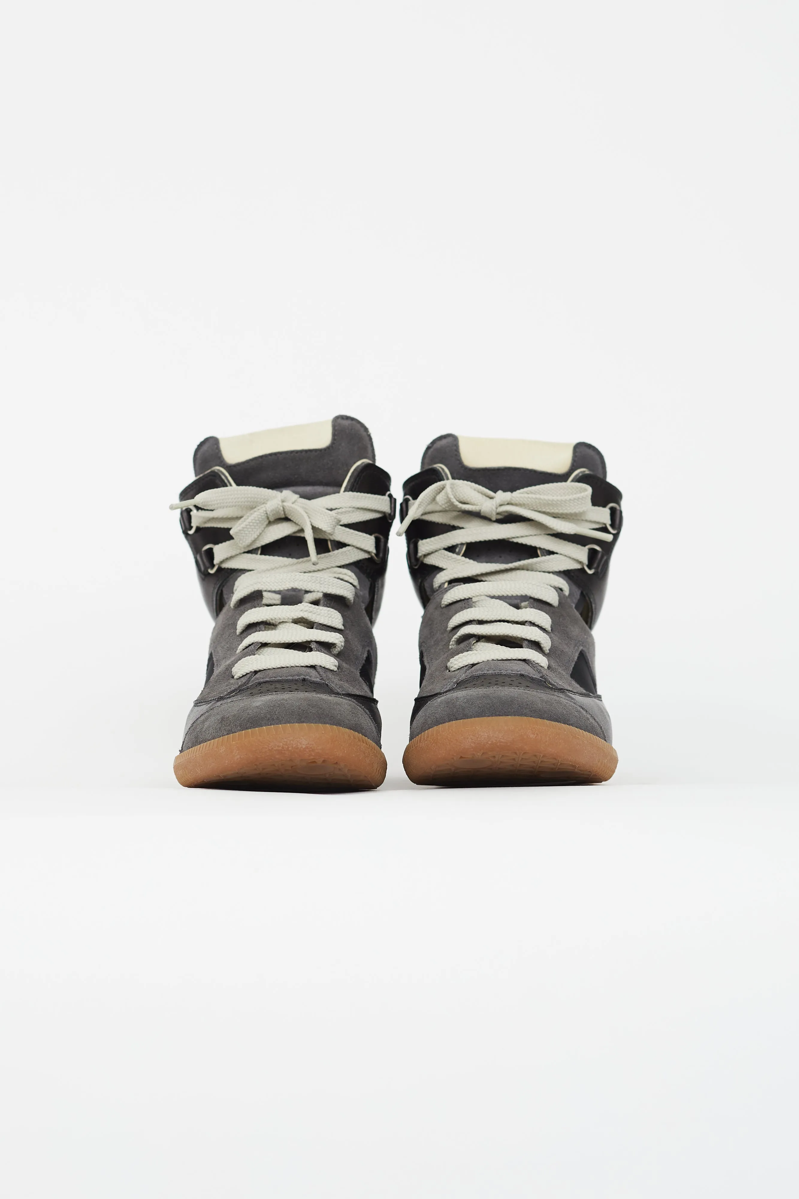 Black & Grey Leather High-Top Sneaker