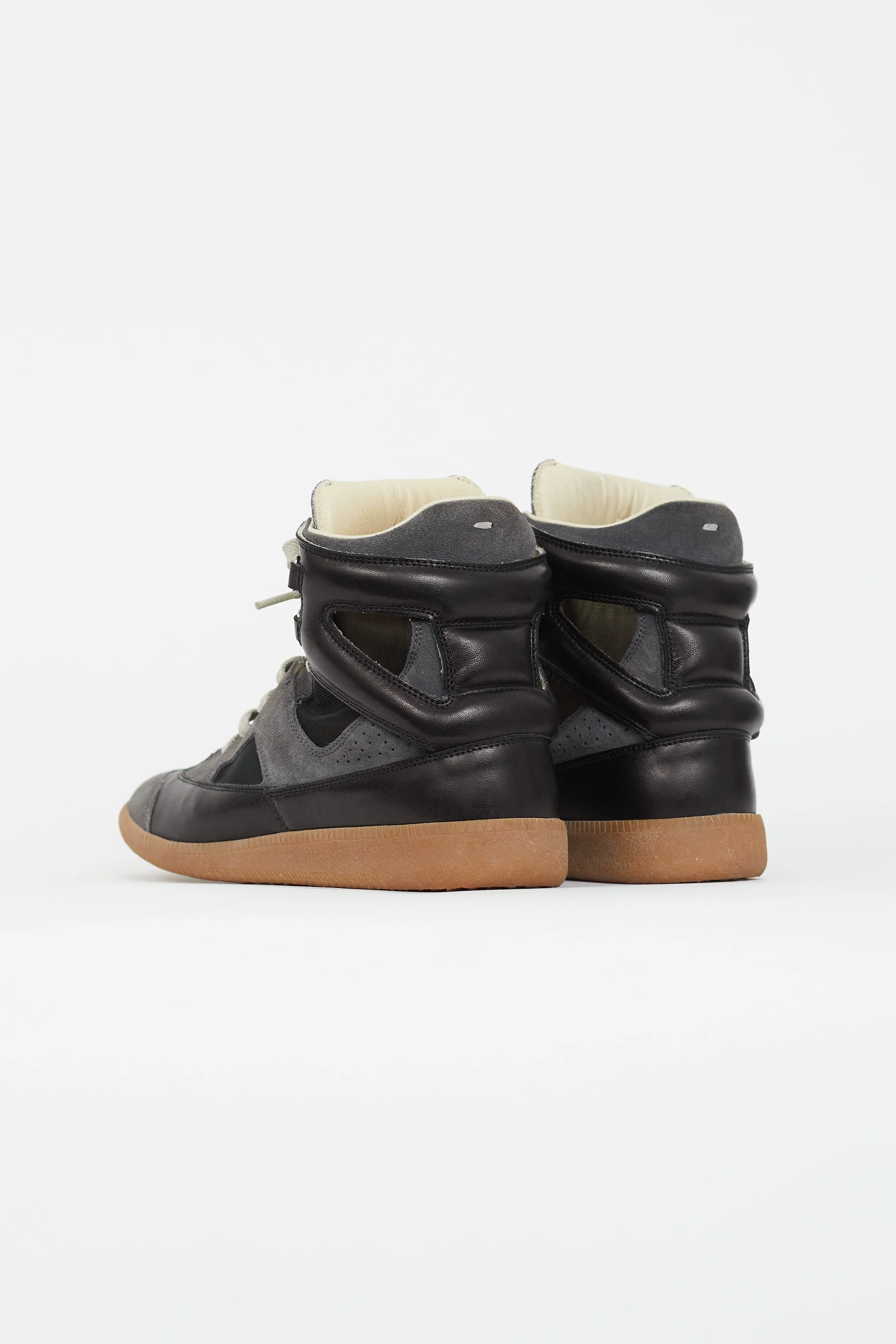 Black & Grey Leather High-Top Sneaker