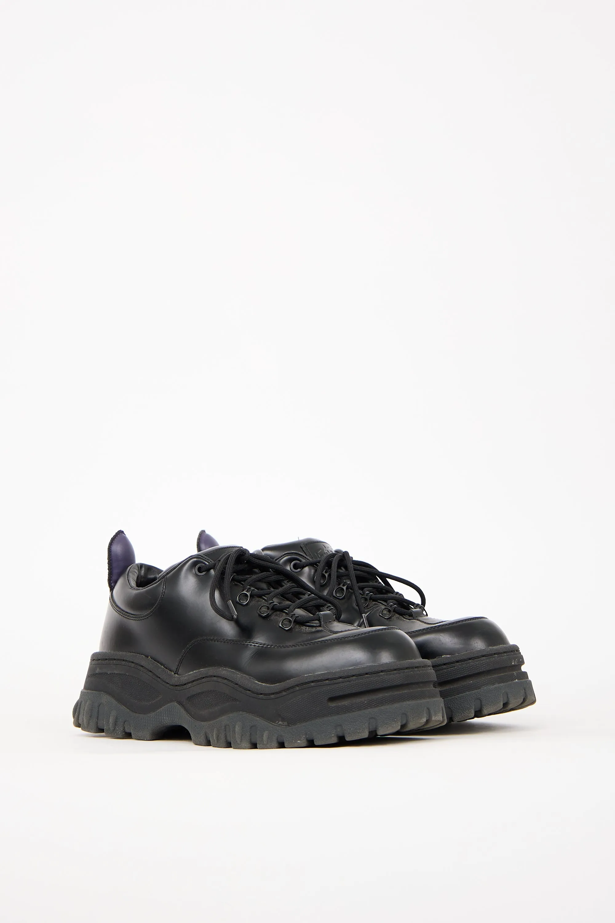 Black Leather Angel Sneaker