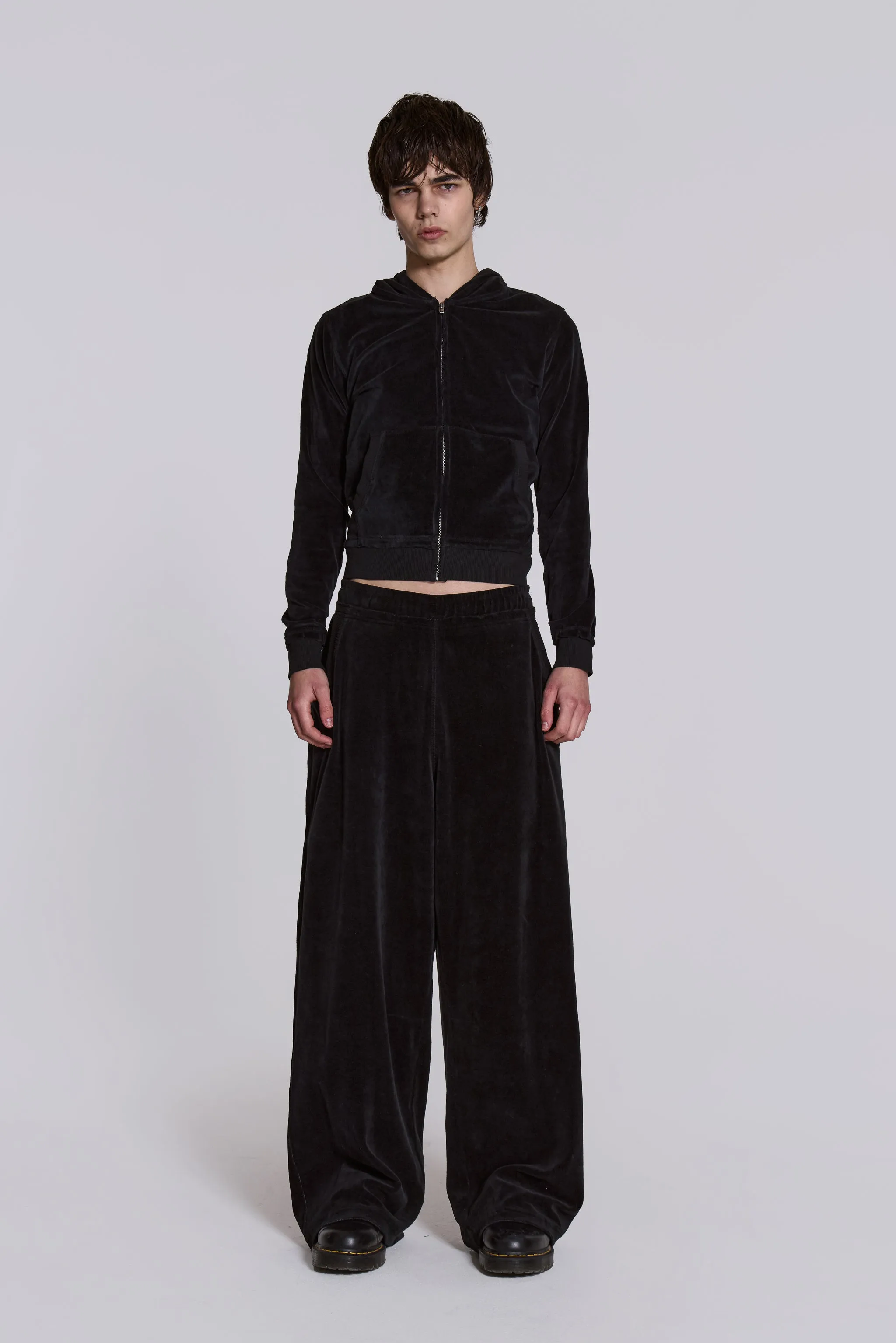 Black Velour Monster Jogger