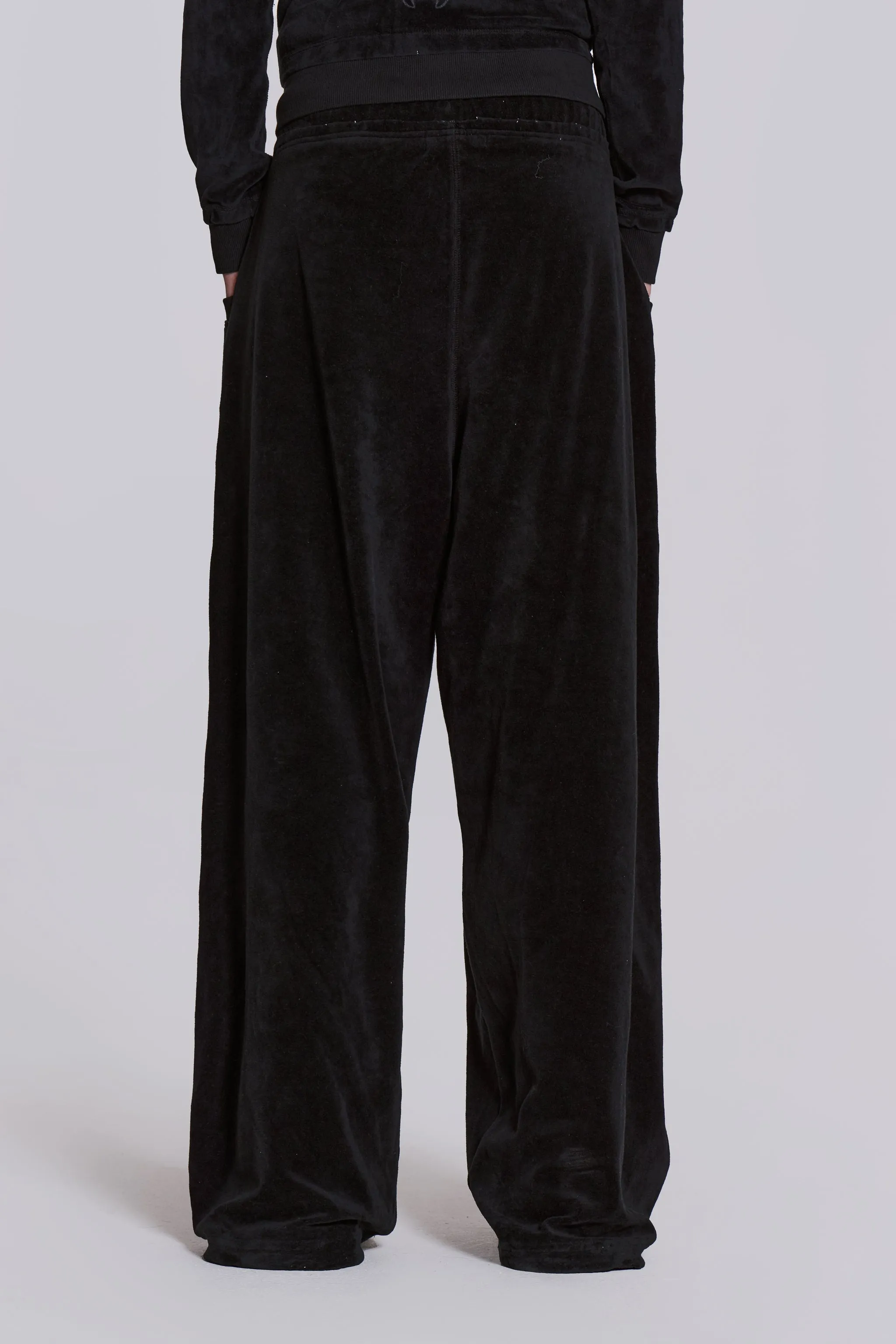 Black Velour Monster Jogger