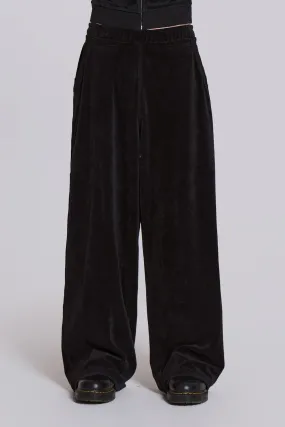 Black Velour Monster Jogger