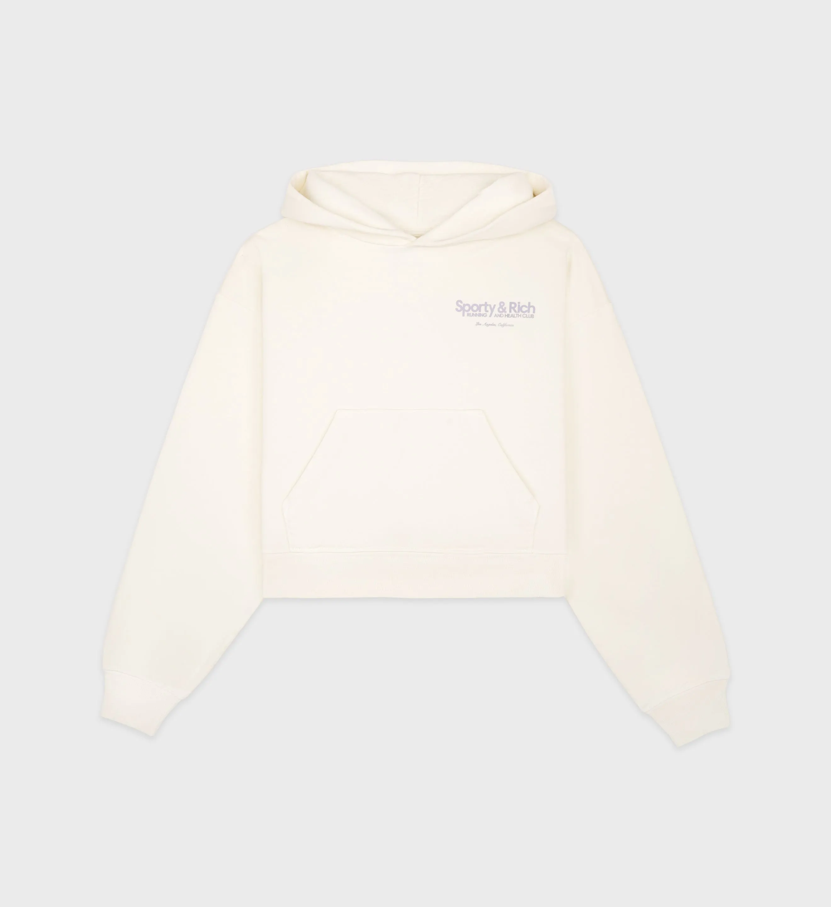 Club Cropped Hoodie - Cream/Faded Lilac