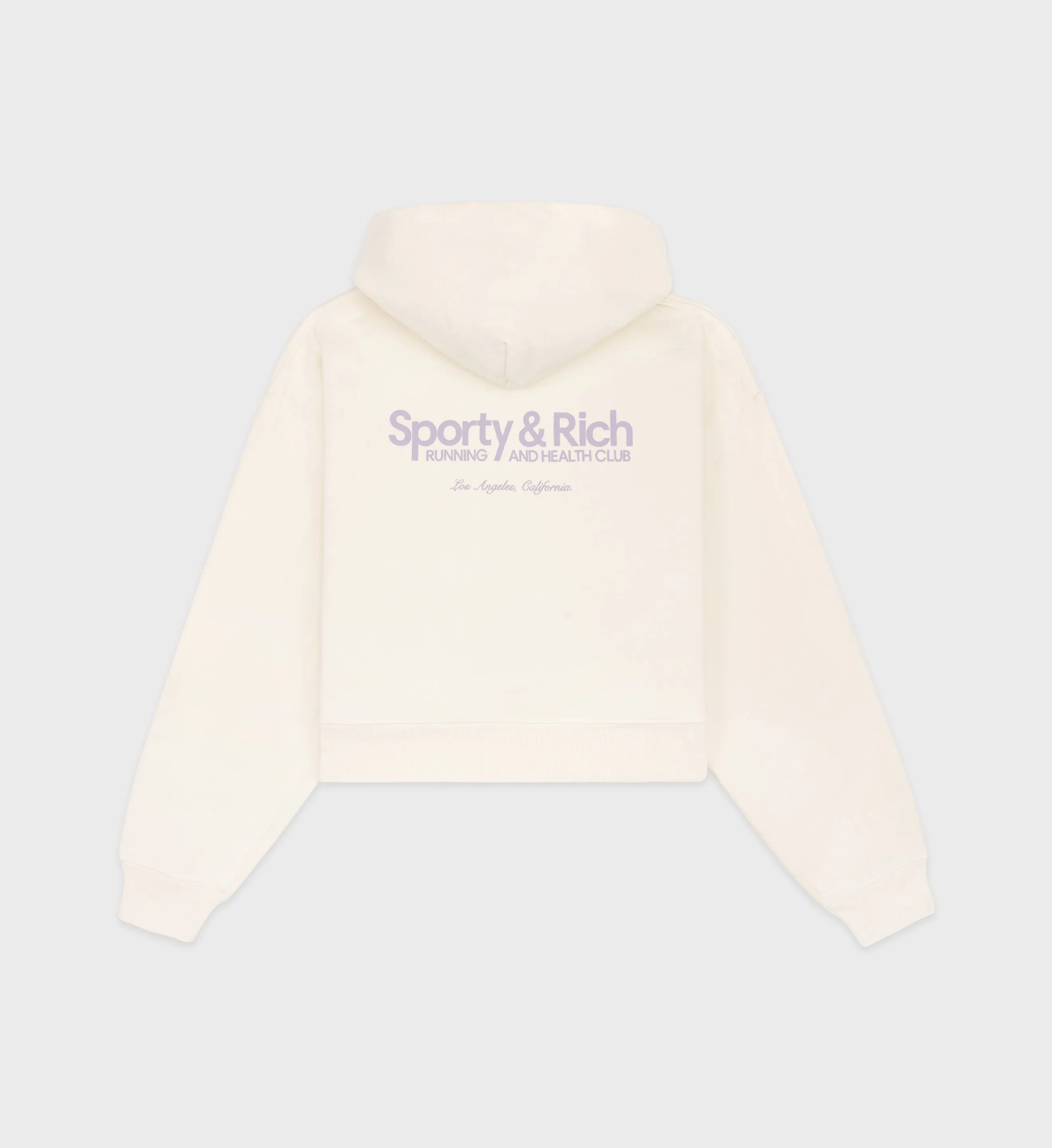 Club Cropped Hoodie - Cream/Faded Lilac