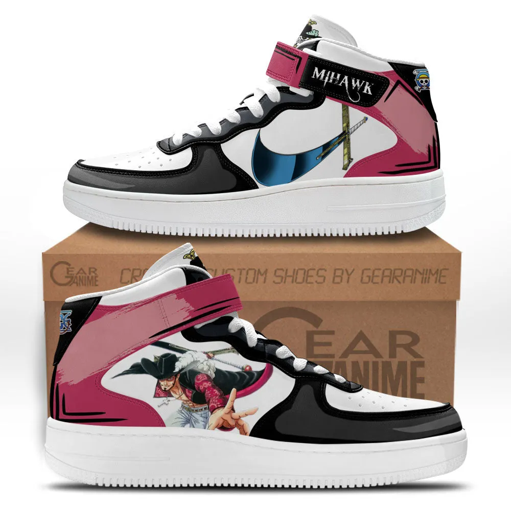 Dracule Mihawk Sneakers Air Mid Custom OP Anime Shoes