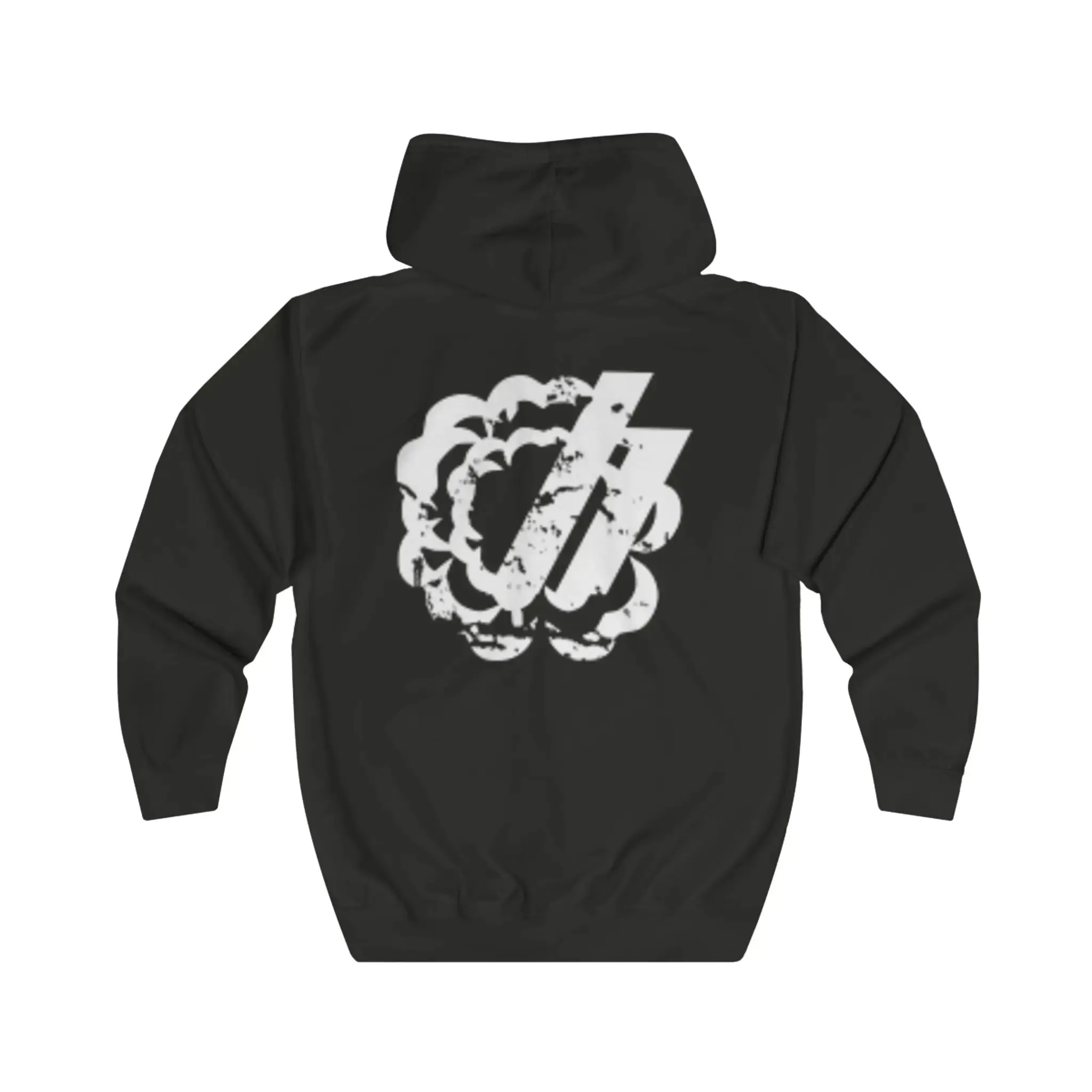 HominusDenim® Grunge Logo Zip Hoodie