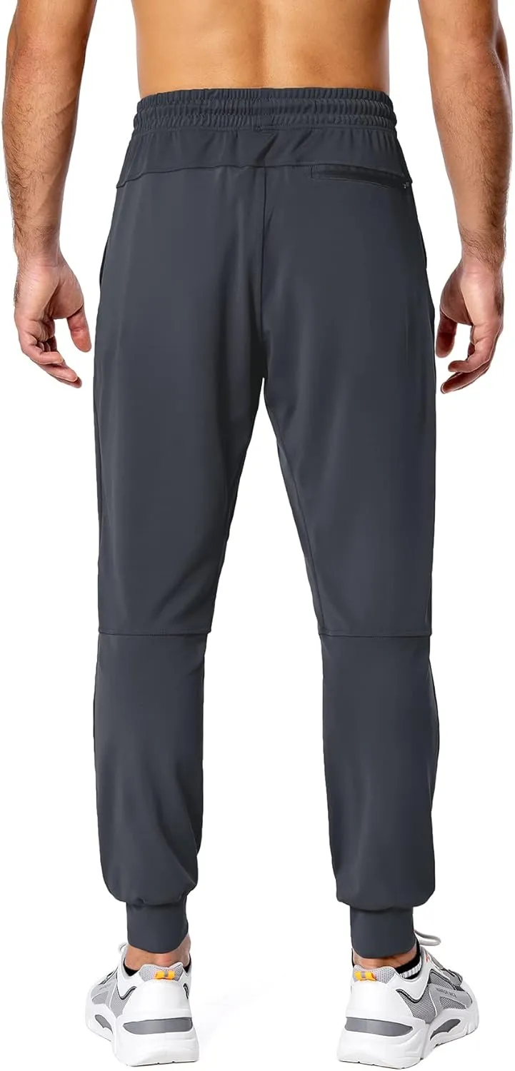 Hugut Men's Sweatpants Lightweight with Zipper Pockets Tapered Joggers Athletic Track Pants for Workout Running Training