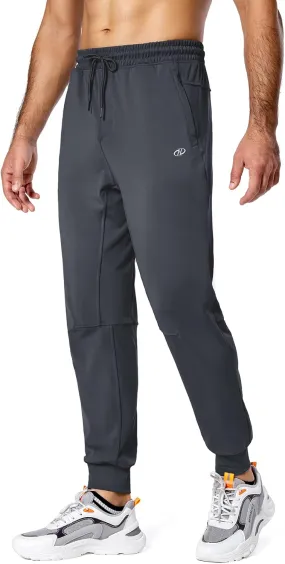 Hugut Men's Sweatpants Lightweight with Zipper Pockets Tapered Joggers Athletic Track Pants for Workout Running Training
