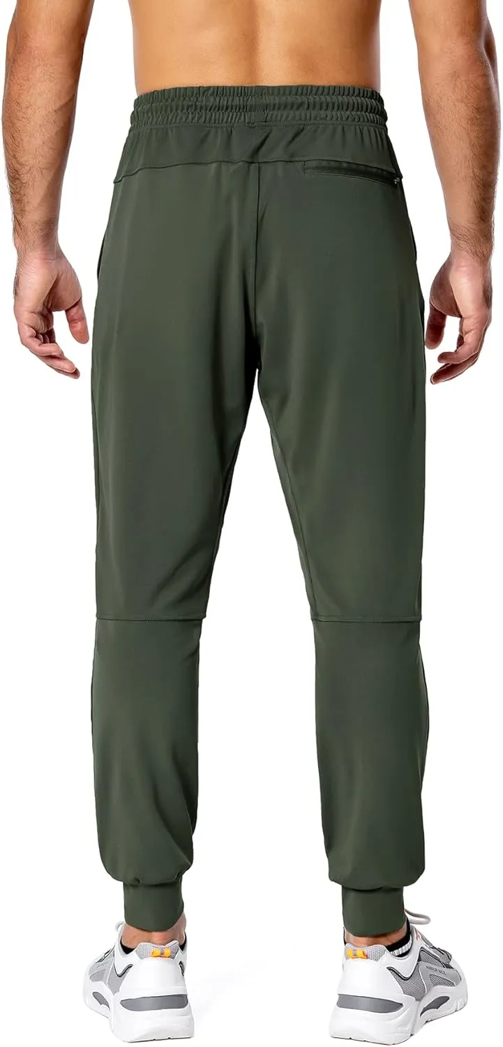 Hugut Men's Sweatpants Lightweight with Zipper Pockets Tapered Joggers Athletic Track Pants for Workout Running Training
