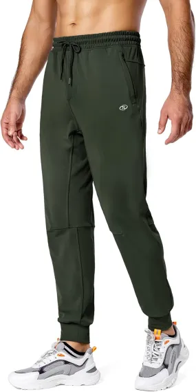 Hugut Men's Sweatpants Lightweight with Zipper Pockets Tapered Joggers Athletic Track Pants for Workout Running Training