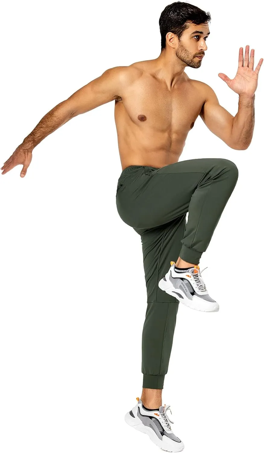 Hugut Men's Sweatpants Lightweight with Zipper Pockets Tapered Joggers Athletic Track Pants for Workout Running Training