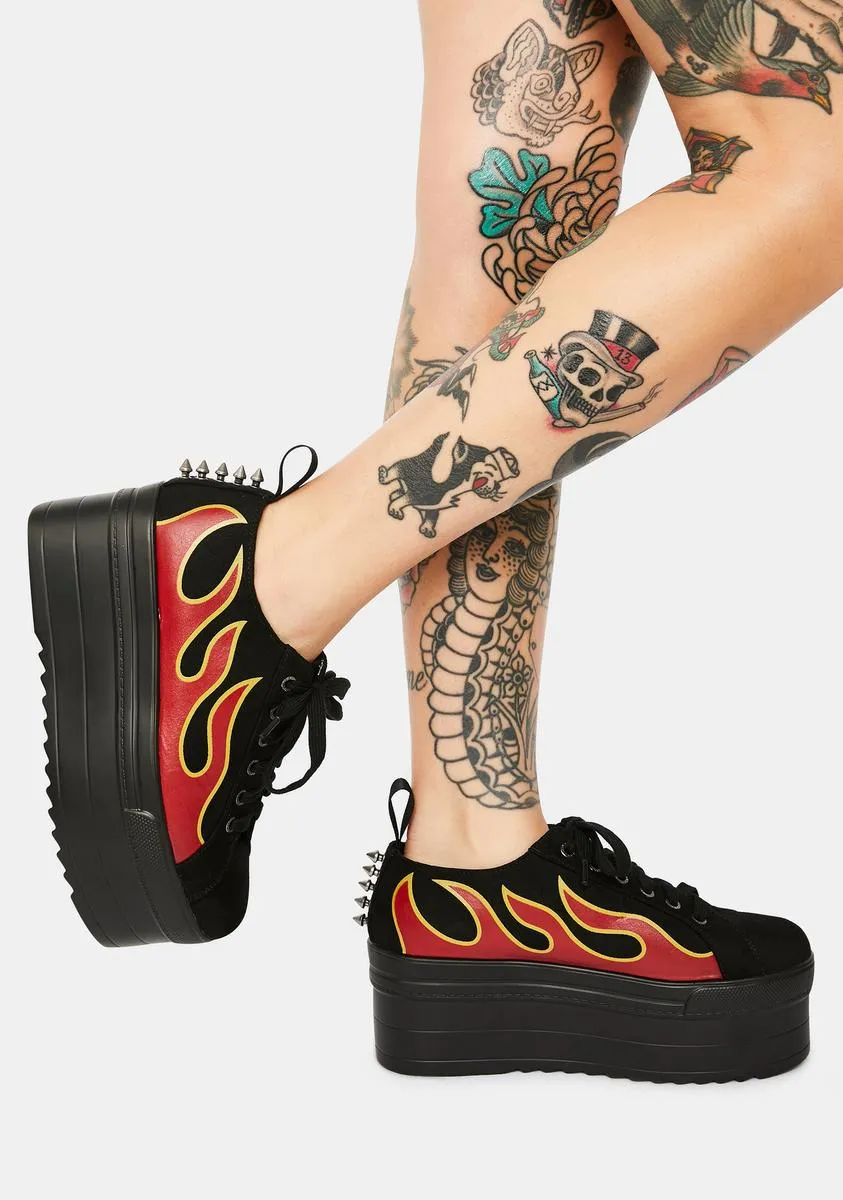 Keep It Lit Flame Flatform Sneakers