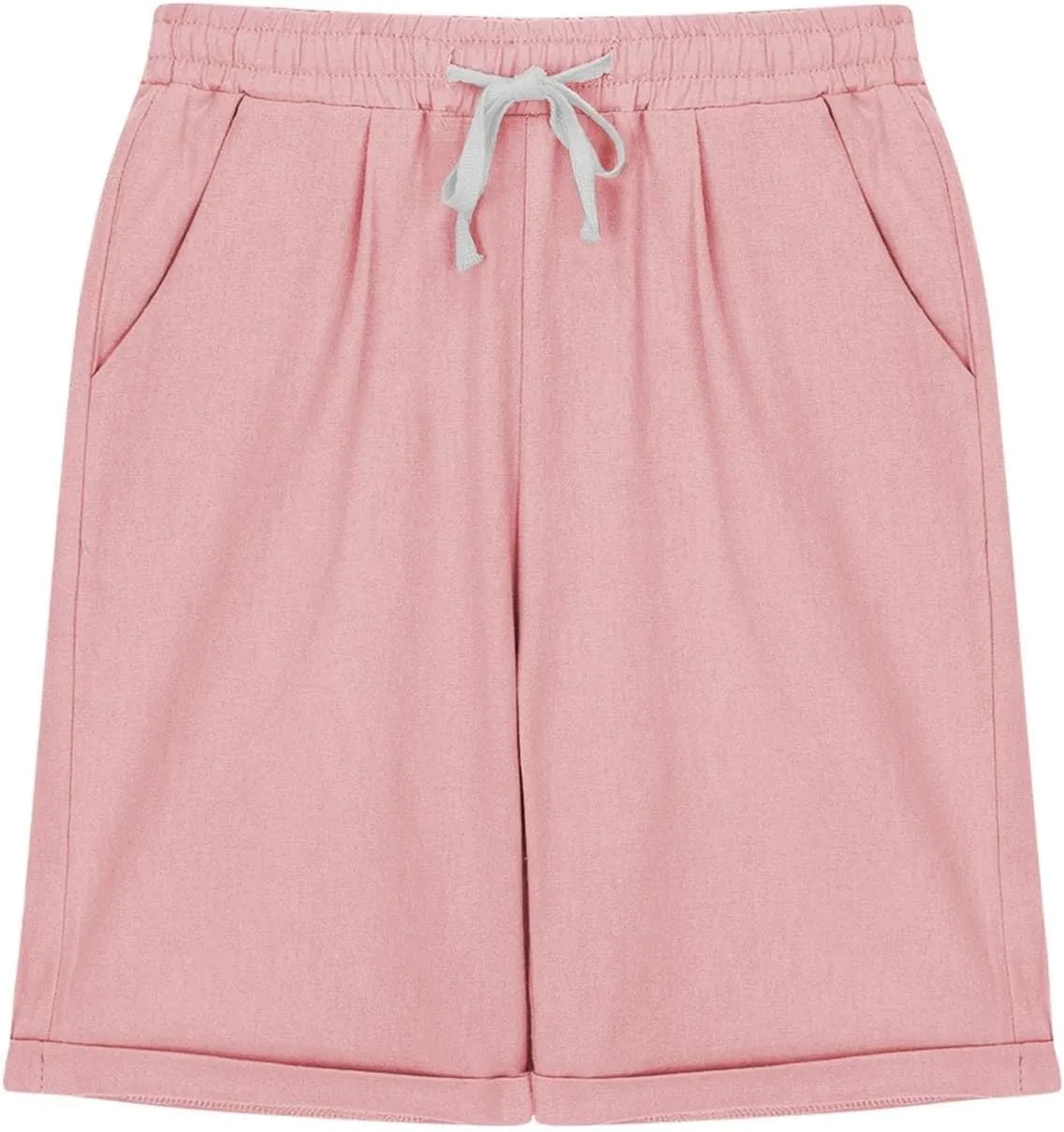 Kids Teens Girls Elastic Waist Knee Length Casual Cotton Shorts with 𝐃rawstring Leisure Joggers Trousers