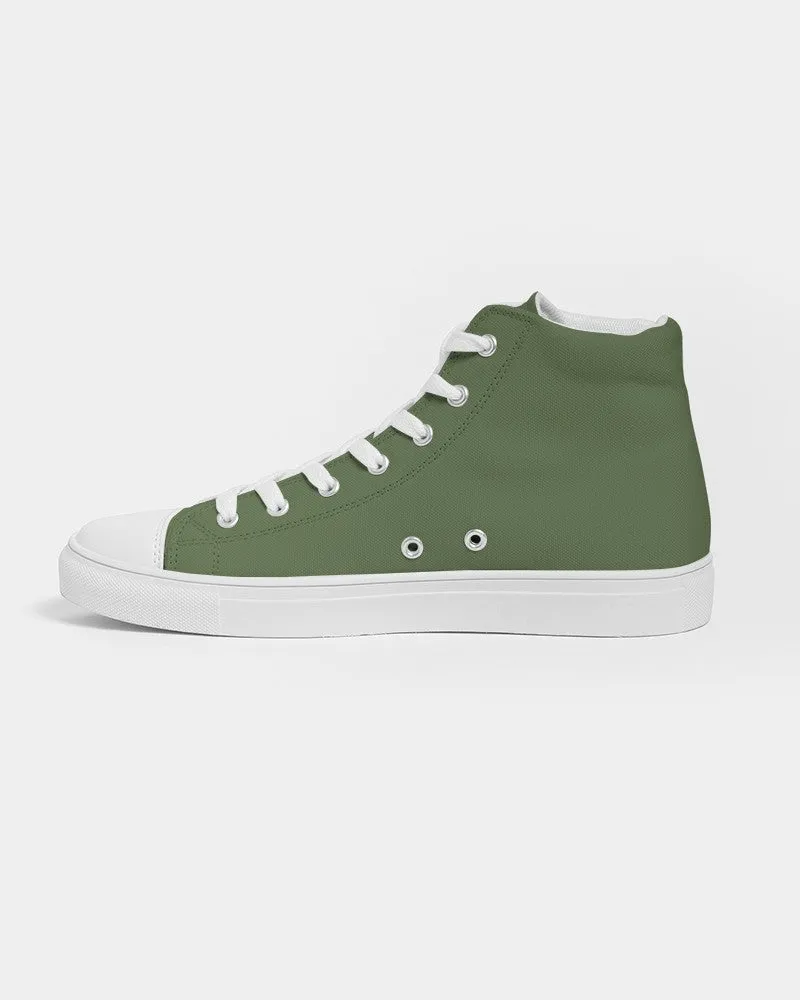 Medium Dark Warm Green Women's High-top Canvas Sneakers | Women's | Medium Dark Pastel Warm Green | C30M0Y60K60