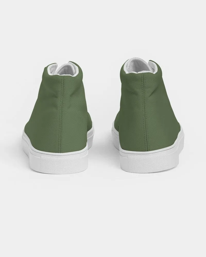 Medium Dark Warm Green Women's High-top Canvas Sneakers | Women's | Medium Dark Pastel Warm Green | C30M0Y60K60