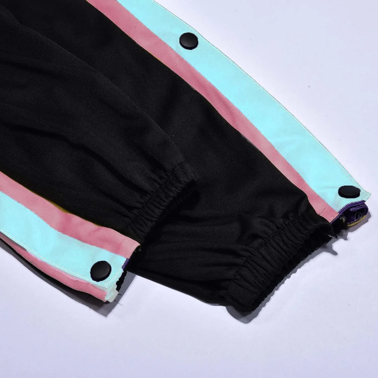 Mens Jogger Pants Tear-Away Athletic Pants Side High Split Snap Button Striped Sweatpants Casual Workout Trousers