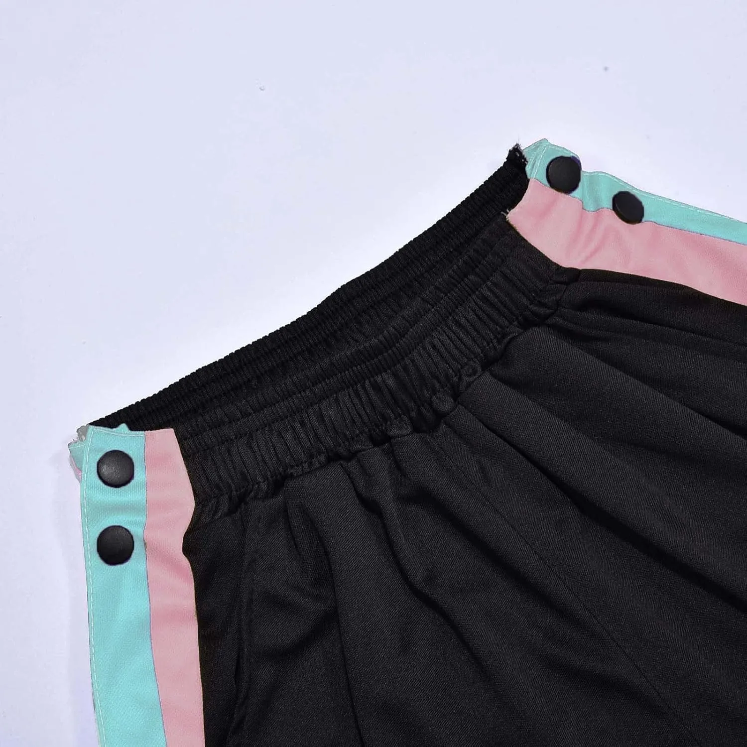 Mens Jogger Pants Tear-Away Athletic Pants Side High Split Snap Button Striped Sweatpants Casual Workout Trousers