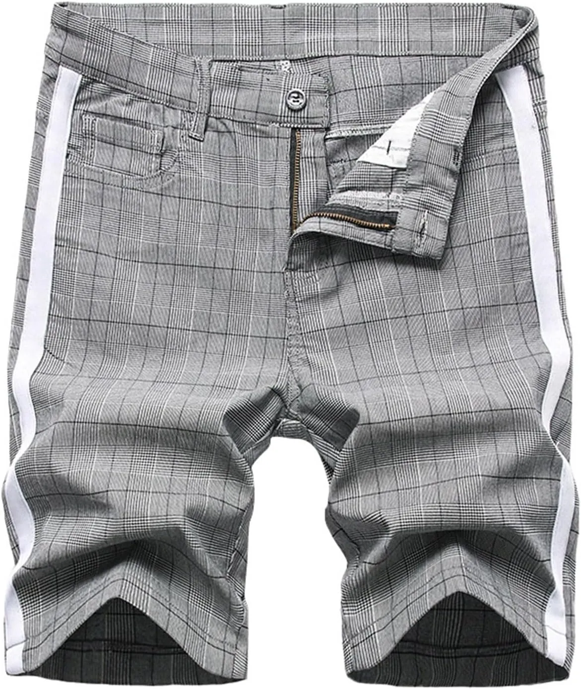 Mens Short Overalls Denim Ripped Denim Shorts Ripped Regular Fit 5-Pocket Jean Work Denim Shorts with Cargo Pockets