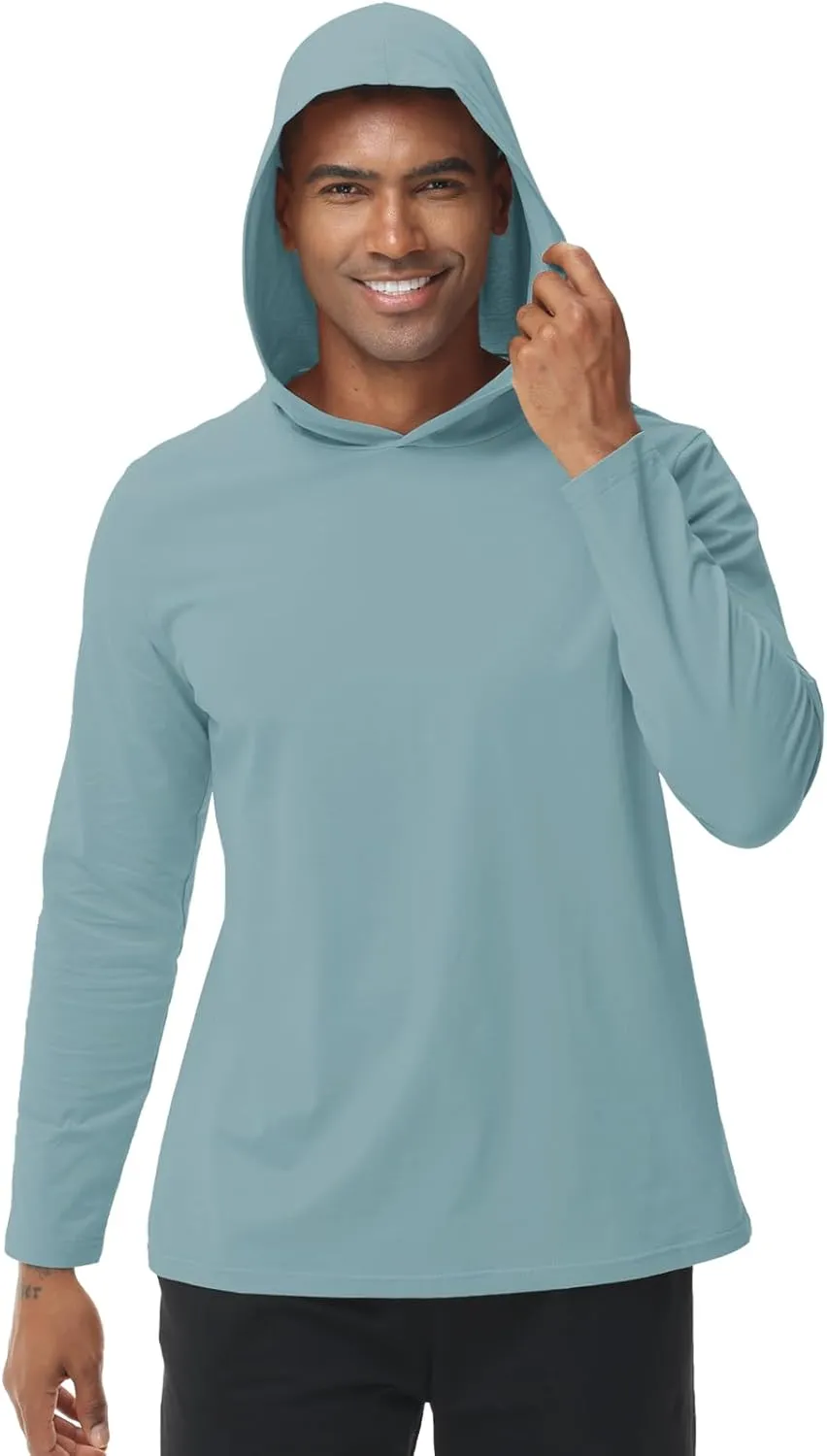 Muscle Killer Men's Workout Long Sleeve Hooded Fishing Shirts Dry Fit Hoodie Active Running