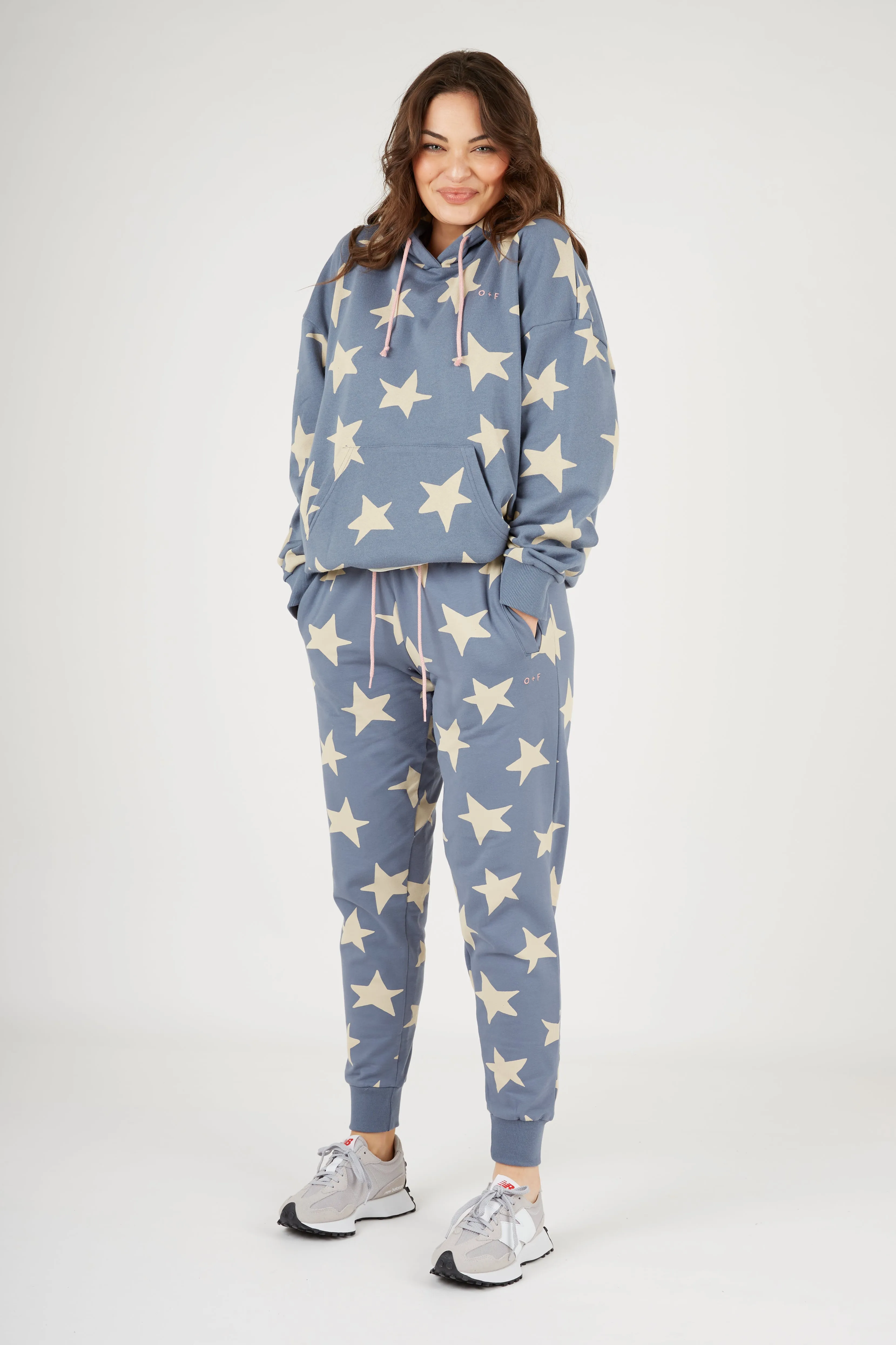 O&F Star Print Oversized Hoodie