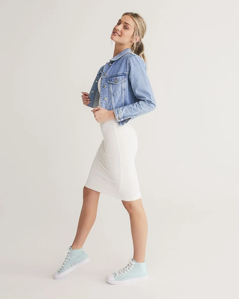 Pale Blue Cool Green Women's High-top Canvas Sneakers | Women's | Bright Pale Blue Cool Green | C10M0Y5K0
