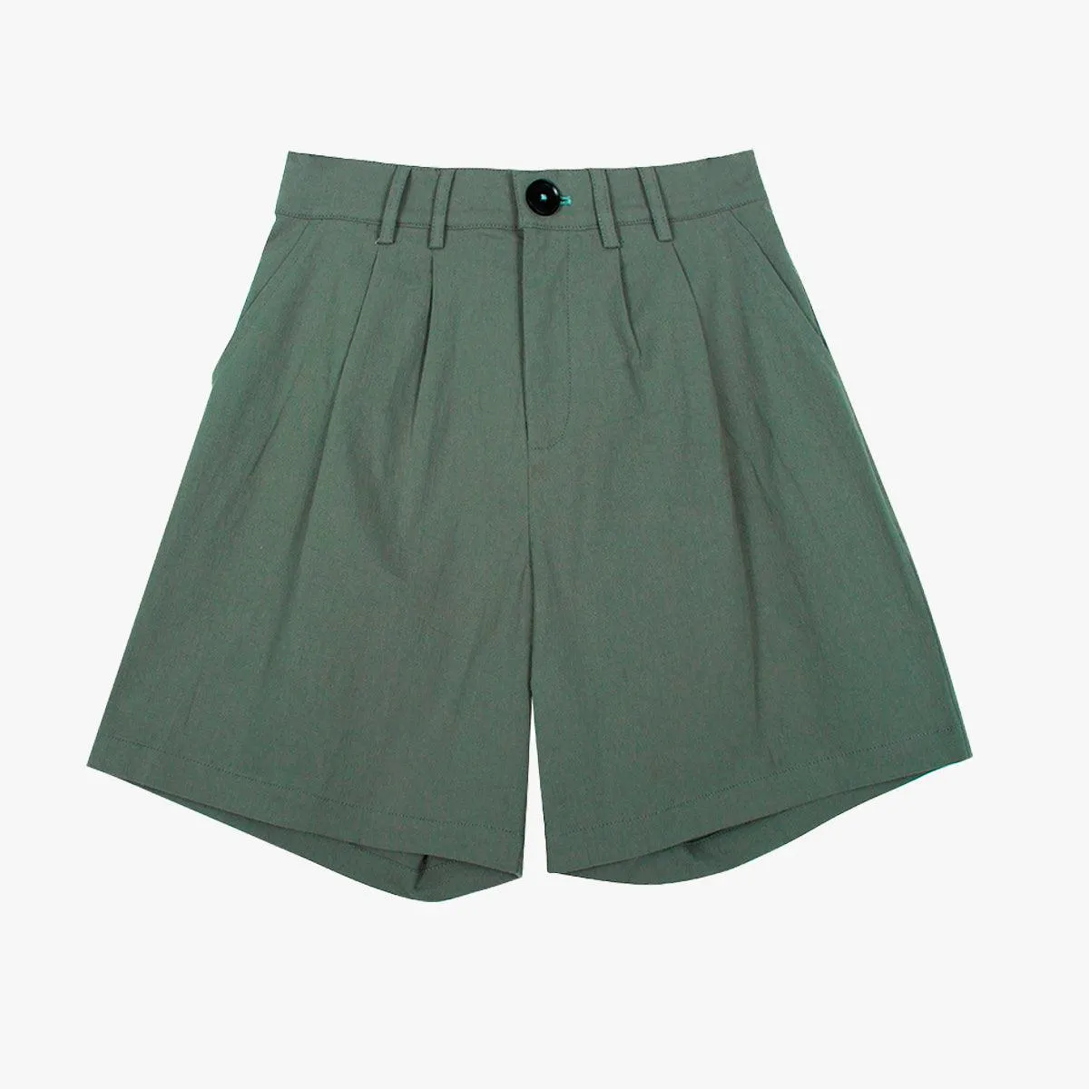 Pale Green Retro Denim Shorts