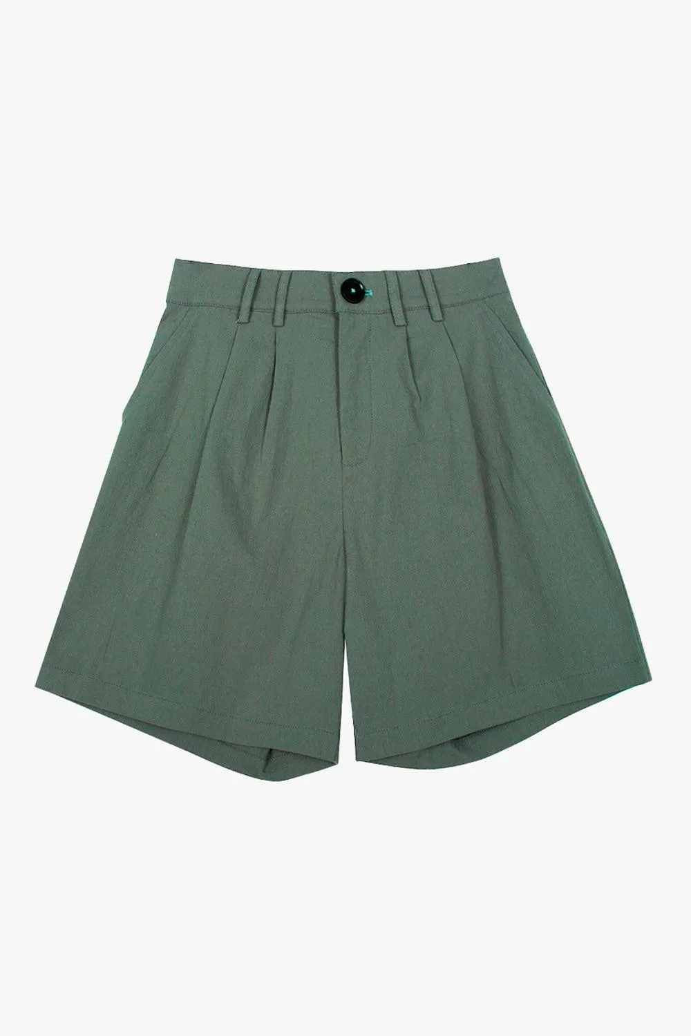 Pale Green Retro Denim Shorts