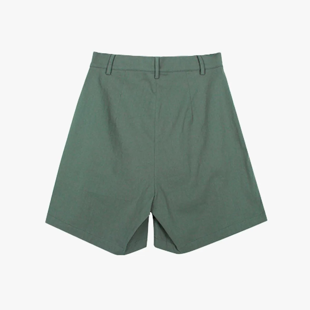 Pale Green Retro Denim Shorts