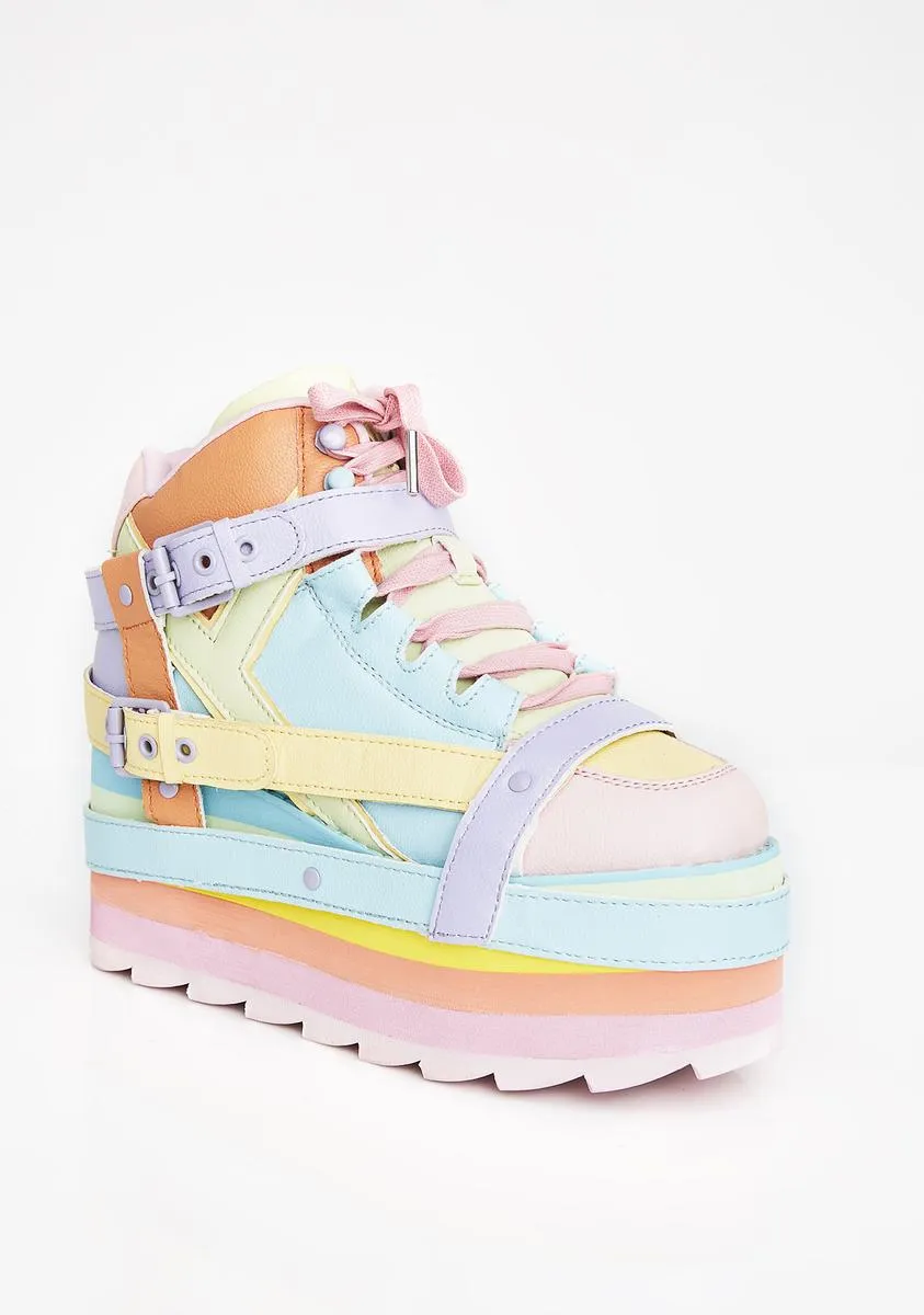 Pastel Qozmo Bondage Platform Sneakers