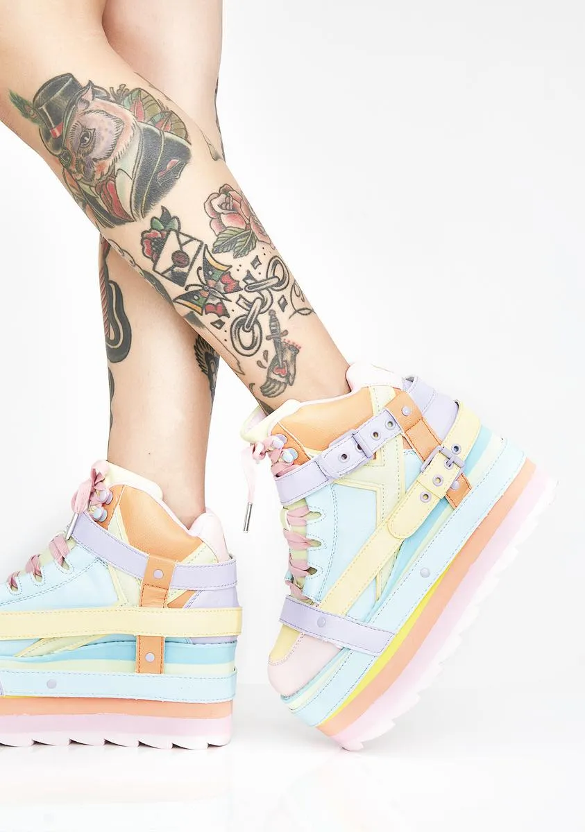 Pastel Qozmo Bondage Platform Sneakers