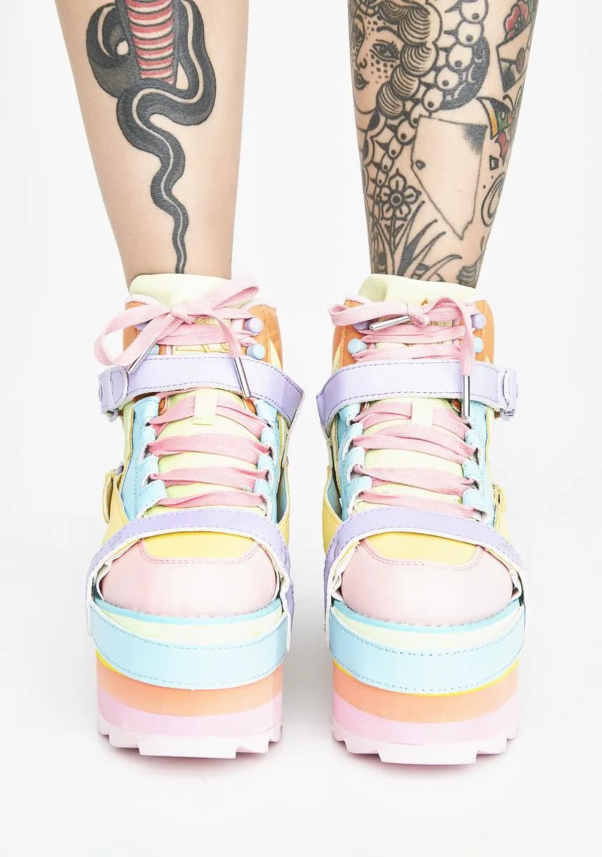 Pastel Qozmo Bondage Platform Sneakers