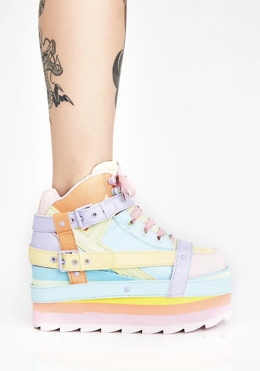 Pastel Qozmo Bondage Platform Sneakers