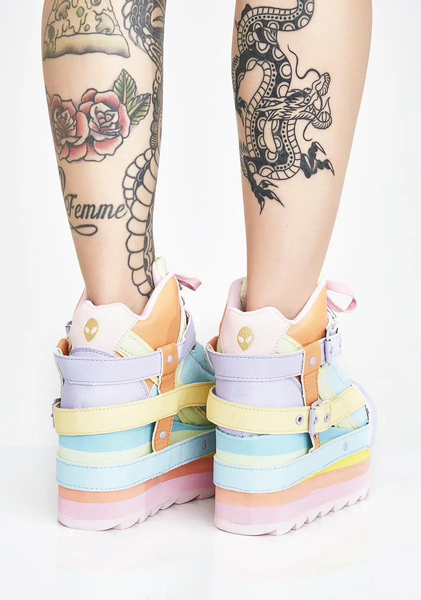 Pastel Qozmo Bondage Platform Sneakers