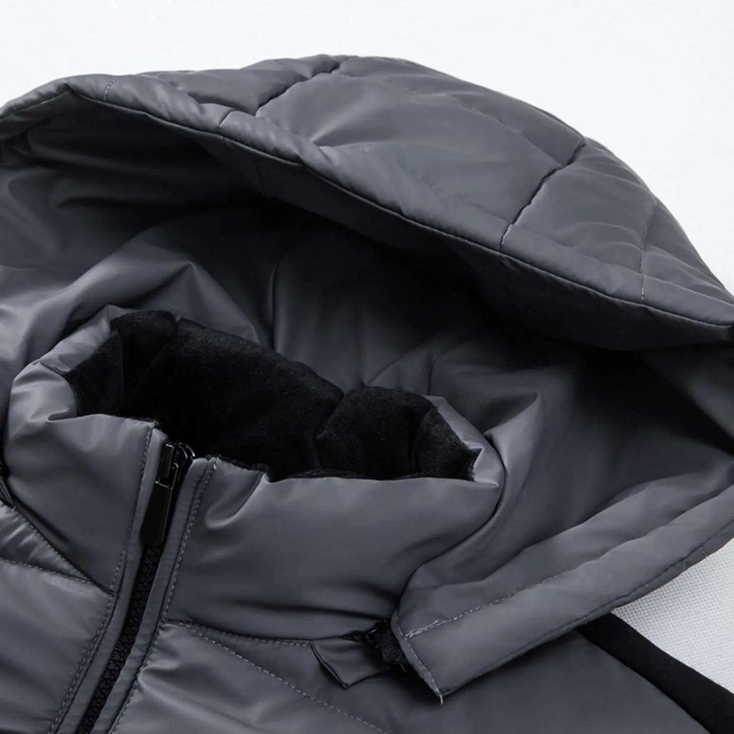 Plus Size Puffer Jacket Mens Hooded Down Jacket Patchwork Jackets Windproof Zipper Coat Winter Warm Cotton Jacke