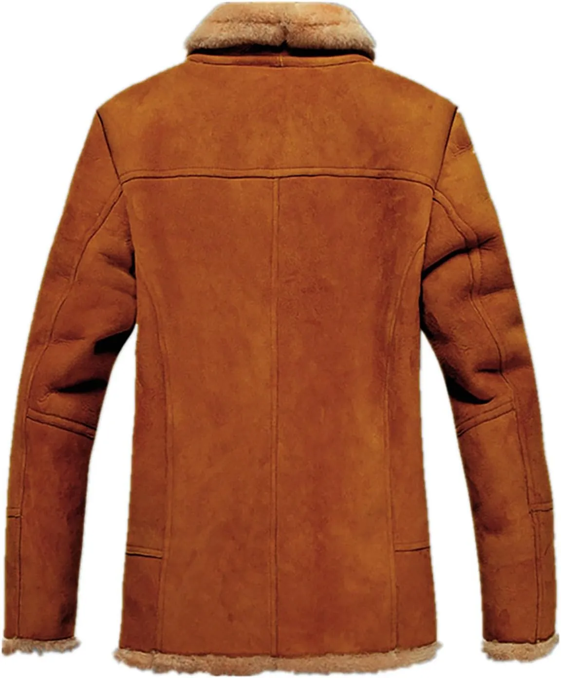 QWENTMTNTY Mens Vintage Faux Sude Leather Jacket Winter Casual Thicken Heavyweight Coat Lapel Patchwork Warm Coats Pockets