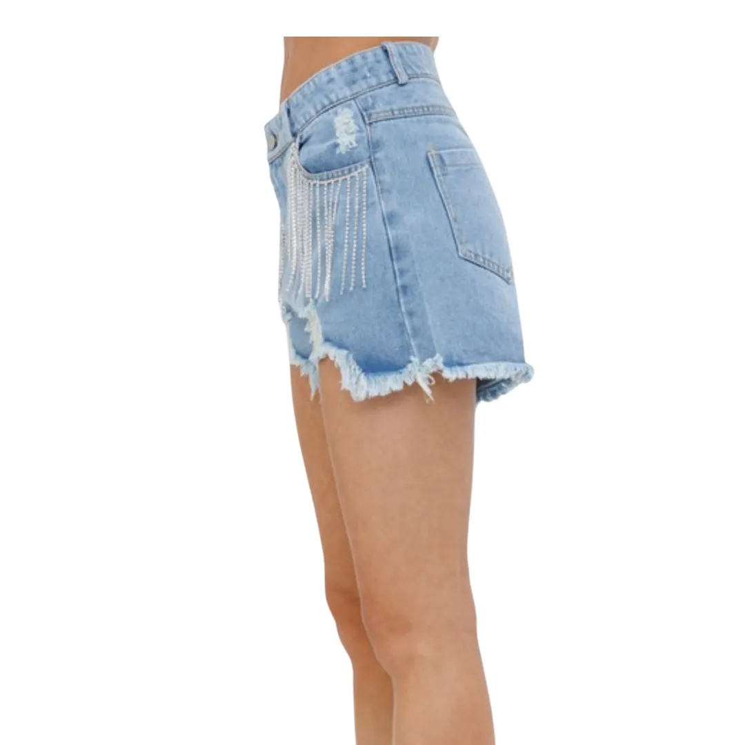 Rhinestones and Denim Shorts