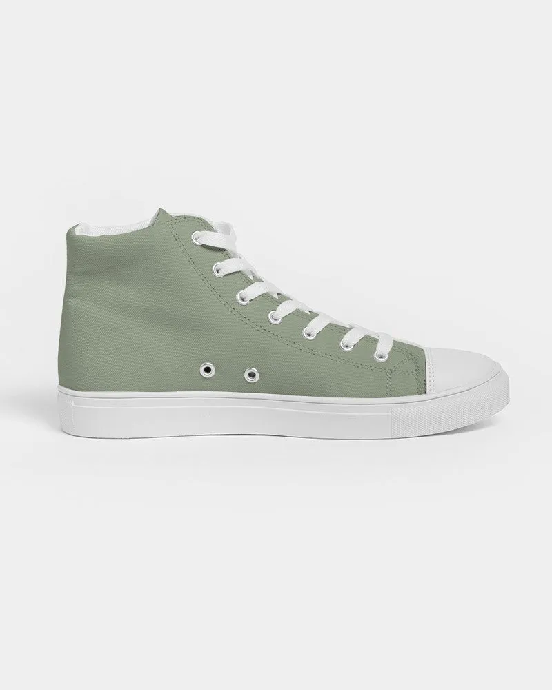 Shaded Pale Pastel Warm Green Gray High-Top Canvas Sneakers | Women's | C15M0Y30K30