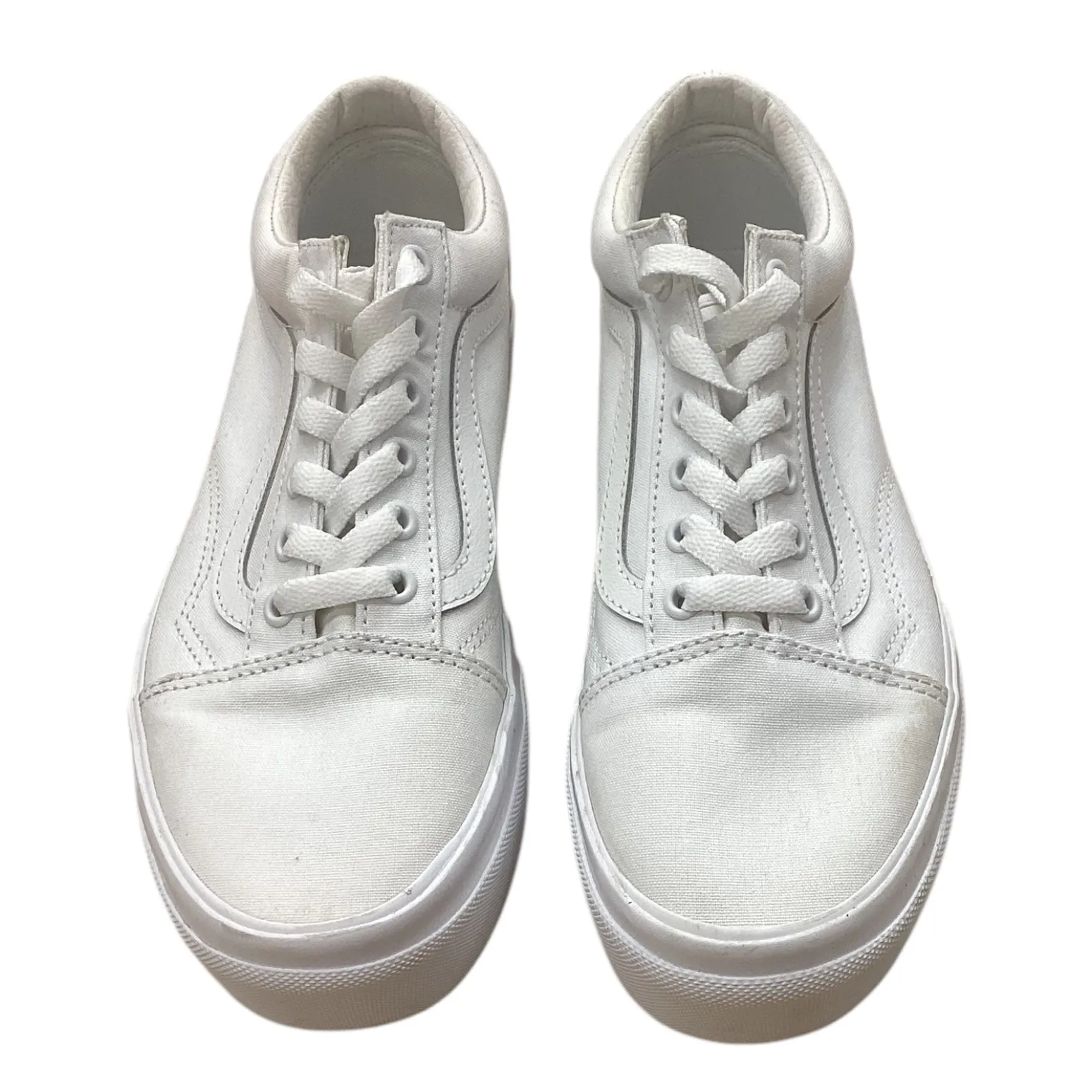 Shoes Sneakers Platform By Vans In White, Size: 7.5