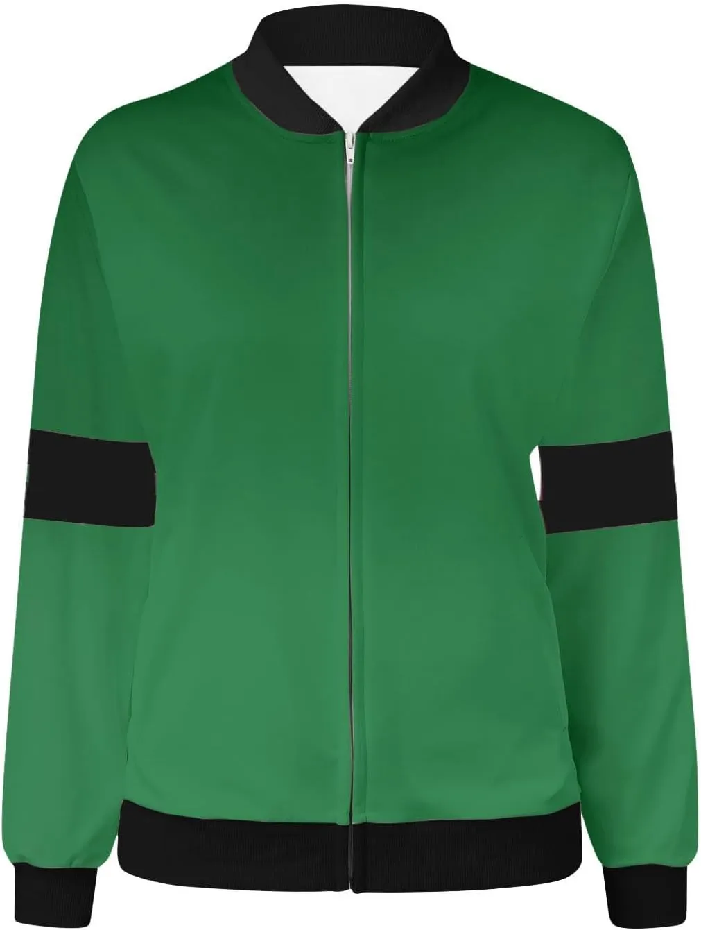 Sinzelimin Womens Baseball Jackets Fashion Contrast Casual Pocket Zipper Jacket Tops Fall Jogger Sport Coat Outwear & Jackets