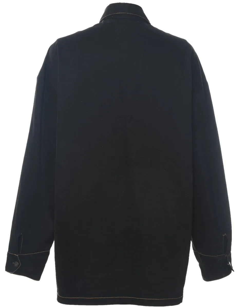 Tommy Hilfiger Black 1990s Contrast Stitch Denim Jacket - XL