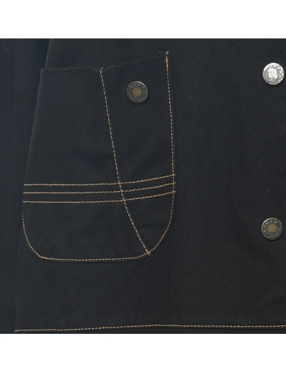 Tommy Hilfiger Black 1990s Contrast Stitch Denim Jacket - XL