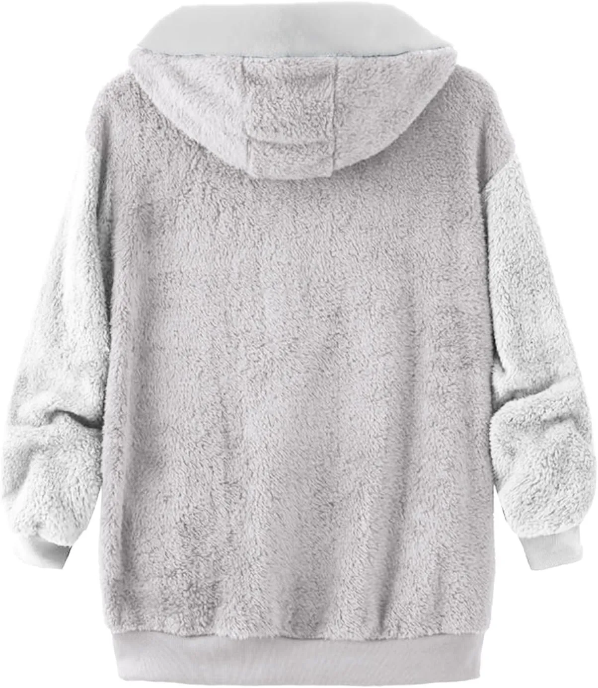 Winter Jackets for Women Fuzzy Fleece Jacket Hooded Color Block Patchwork Cardigan Coats Soft Shaggy Warm Outerwear